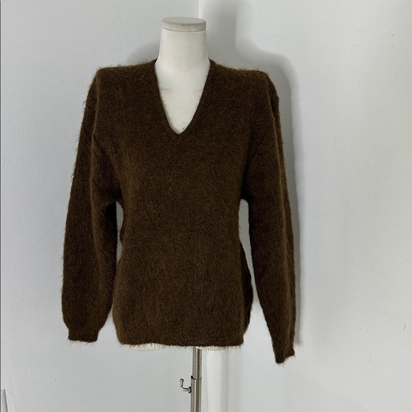 Vintage 1950s Wool Mohair Kobain Vibes V Neck Sweater